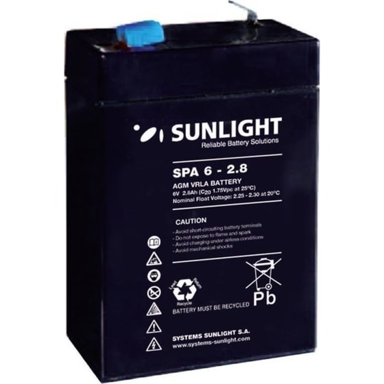 Sunlight Μπαταρία Για UPS VRLA AGM SPA6 2.8A 6V 1τμχ image 0