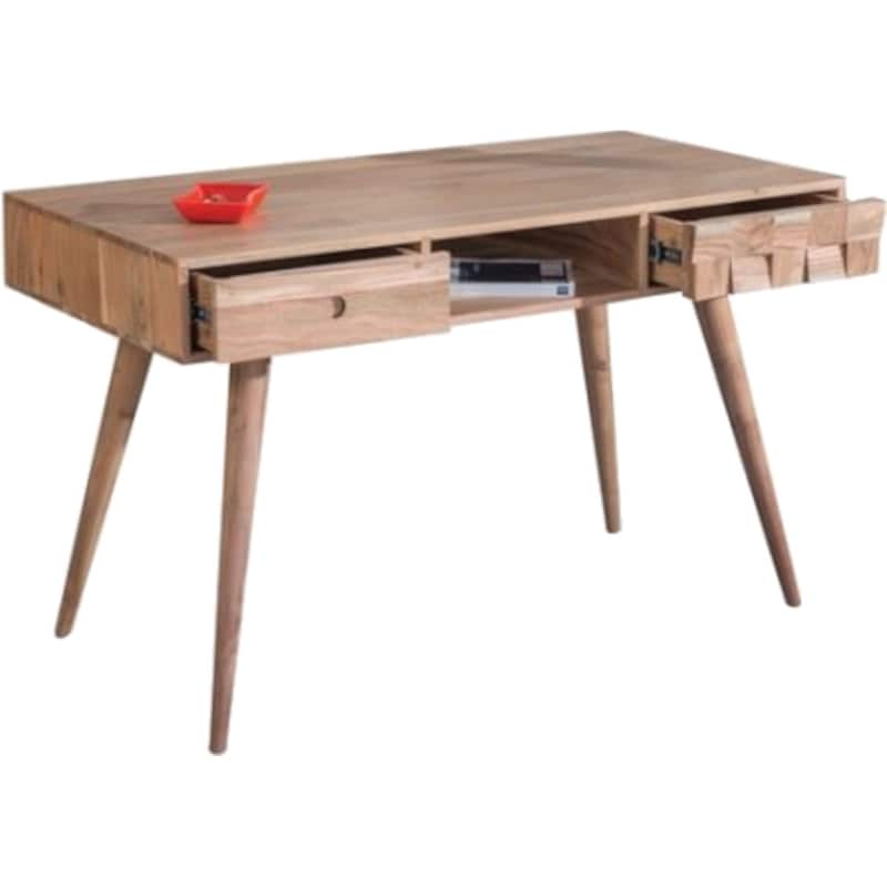 Γραφείο με Συρτάρια Woodwell από Φυσικό Ξύλο Ακακίας 117x60x76cm - Φυσικό Καφέ