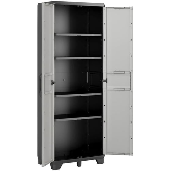 Ντουλάπα Keter Gear Δίφυλλη Πλαστική 68x39x182 cm - Γκρι/Μαύρο image 1