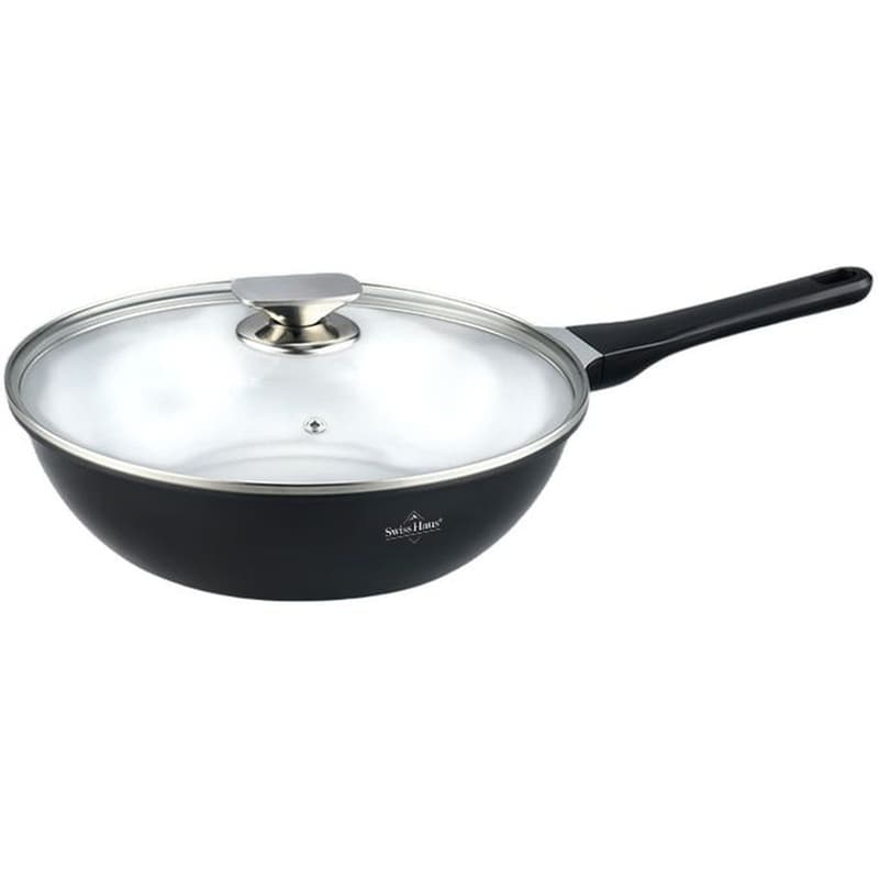 Τηγάνι Wok SWISS HAUS 28 cm Μαύρο SH-BW28B