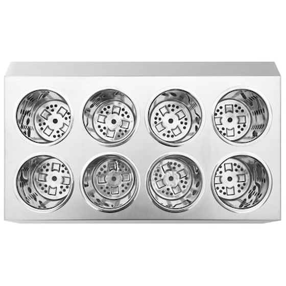 Vidaxl Βάση Για Μαχαιροπίρουνα 8 Θέσεων Ορθογώνια Από Ανοξ. Ατσάλι image 5