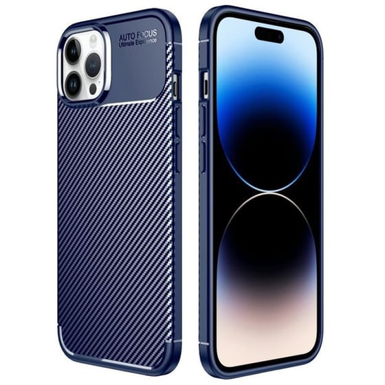 Θήκη Apple iPhone 14 Pro Max - Ancus AutoFocus Carbon Fiber - Blue image 0