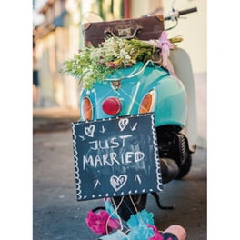 Ευχετήρια Κάρτα 12 Εποχές Βέσπα Just Married