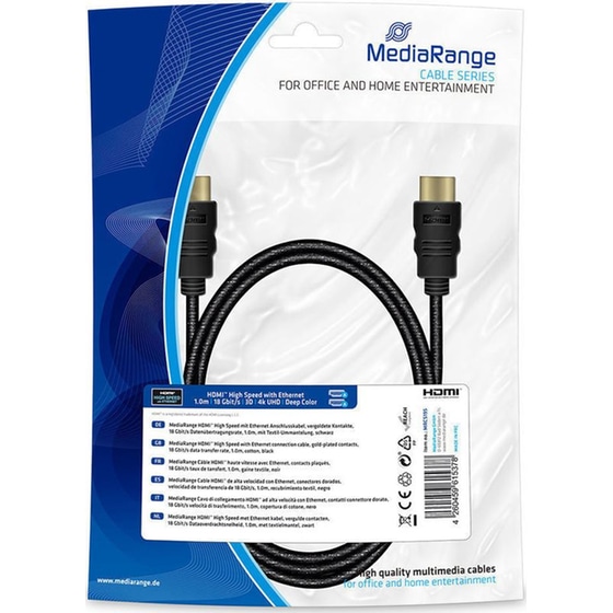 Καλώδιο Mediarange Hdmi High Speed With Ethernet Connection, (mrcs195) image 0