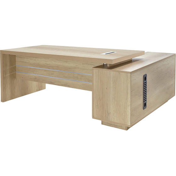 Γραφείο Γωνιακό Pakoworld Minimal Επαγγελματικό με Αριστερή Γωνία 200x170x75 cm - Μπεζ image 5