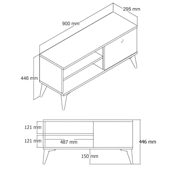 Έπιπλο Τηλεόρασης Cuneo από Μοριοσανίδα 90x29.5x44.6cm - Καφέ image 4