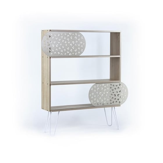 Βιβλιοθήκη Illia No 3 Δρυς/λευκό 94x25x117cm image 0