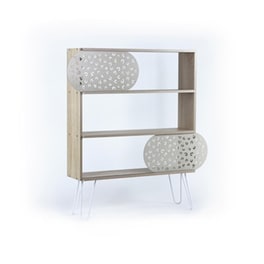 Βιβλιοθήκη Illia No 3 Δρυς/λευκό 94x25x117cm