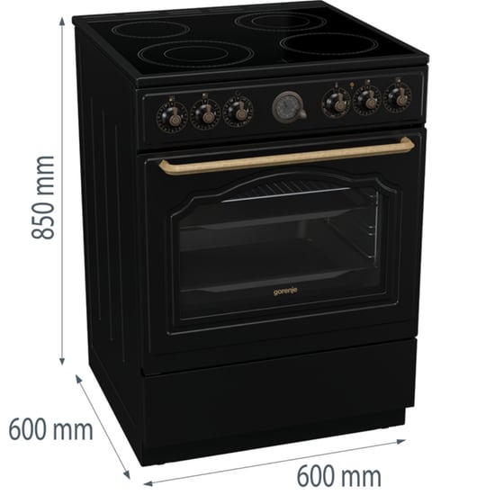 Ηλεκτρική Κουζίνα Κεραμική GORENJE GECS6B70CLB 71 lt Μαύρο image 6