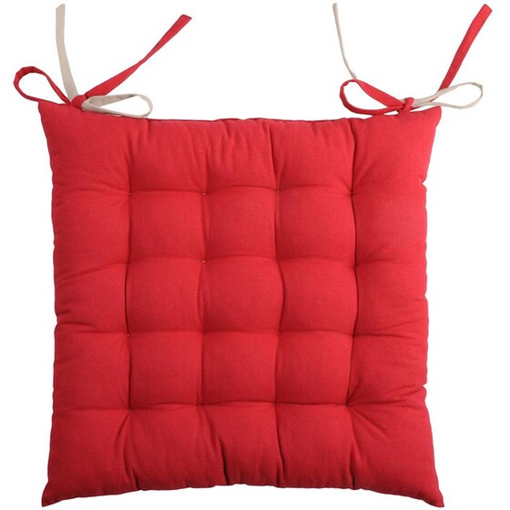 Μαξιλάρι Καρέκλας Spitishop 2 Όψεων Βαμβάκι 40x40cm - Κόκκινο/Εκρού image 2