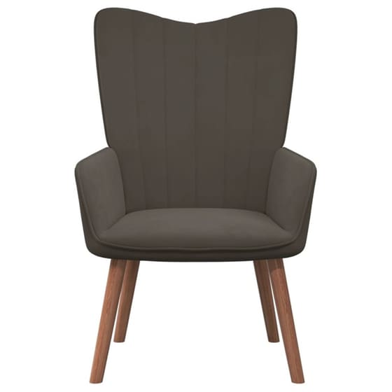 Πολυθρόνα Relax VidaXL από Βελούδο - Σκούρο Γκρι image 2