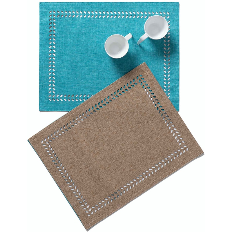 Σουπλά 2 Όψεων Silk Fashion από Πολυεστέρας 35x45 cm - Μπλε/Καφέ