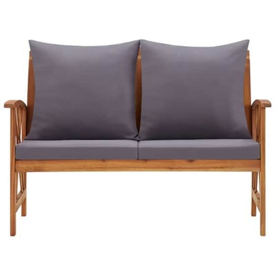 Παγκάκι Κήπου VidaXL από Μασίφ Ξύλο Ακακίας 119x67x83  cm - Κρεμ image 2