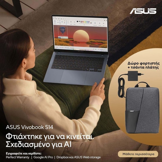Asus Vivobook S14 S5408QA-TM283W WUXGA IPS (Snapdragon X  X1-26-101/8GB/256GB SSD/Qualcomm Adreno/Win11Home) Laptop image 11