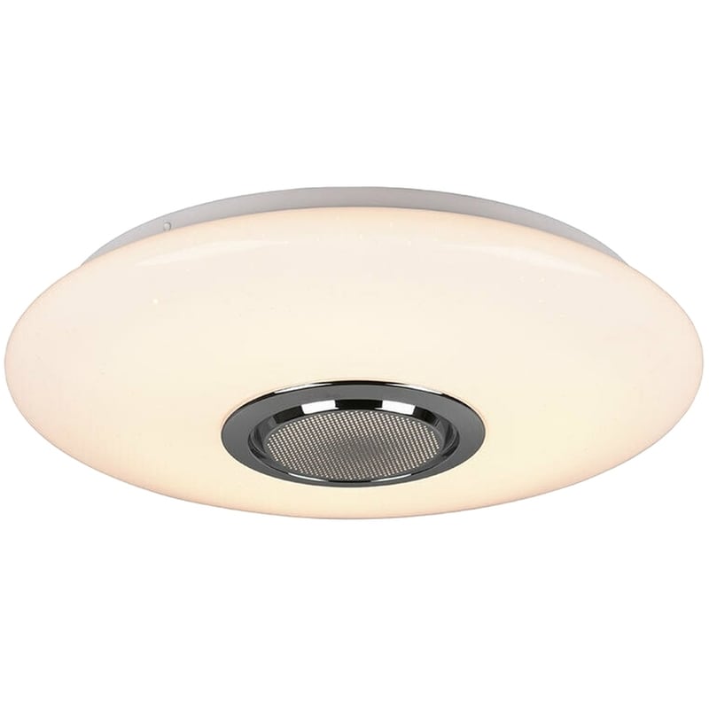 Trio Lighting Musica Smart Πλαφονιέρα Οροφής 41εκ. Λευκή με Ενσωματωμένο LED και Τηλεχειριστήριο
