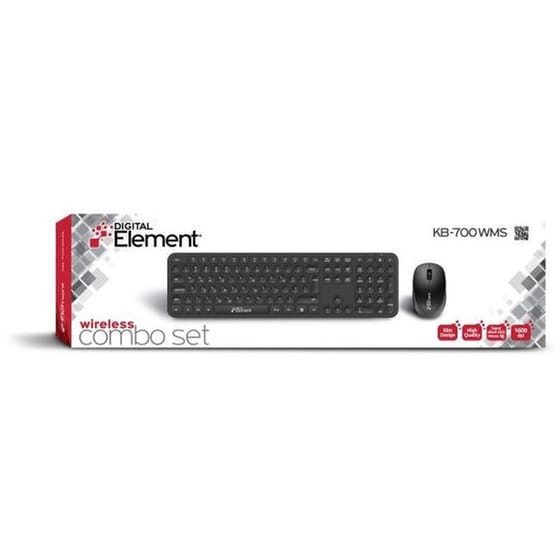 ELEMENT KB-700WMS Ασύρματο σετ Πληκτρολόγιο/Ποντίκι - Μαύρο (US) (GR) image 1