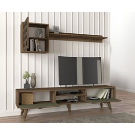 Έπιπλο Τηλεόρασης Τrentatre από Μοριοσανίδα 180x29.5x46.2cm - Καρυδί