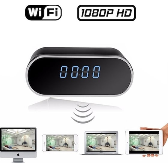 Ψηφιακό Ρολόι Επιτραπέζιο Hd Wifi 1080p - Μαύρο image 0