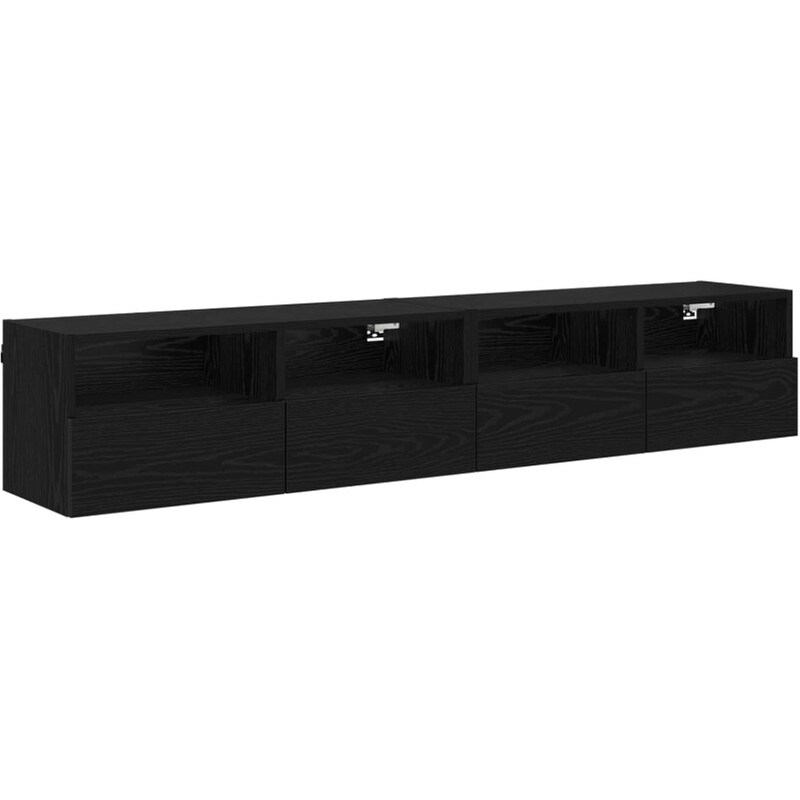 Έπιπλο Τηλεόρασης VidaXL 2 τμχ 80 x 30 x 30 cm - Μαύρη Οξιά