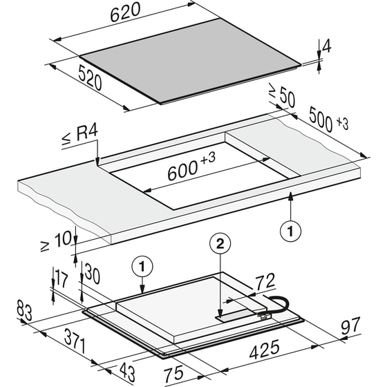 MIELE KM8565 FL 62 cm Μαύρο Εστία Επαγωγική Αυτόνομη image 5