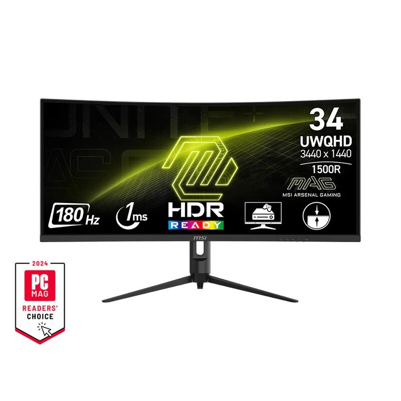 MSI MAG 342CQR E2 Gaming Monitor 34 Quad HD IPS 180Hz Curved 1ms