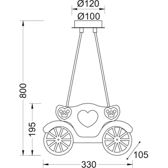 Παιδικό Φωτιστικό Οροφής  Aca Kingdom Άμαξα MD110042P - Ροζ image 1