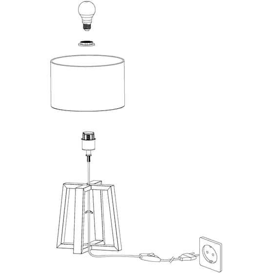Επιτραπέζιο Φωτιστικό Eglo Chietino 1 Ε27 - Λευκό/ Καφέ image 3
