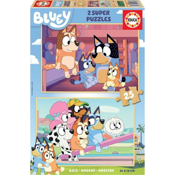 Παιδικό Παζλ Educa Ξύλινο Bluey 2 (25 Κομμάτια) image 0