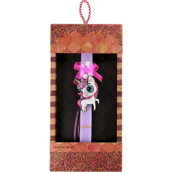 Λαμπάδα Synchronia - Μονόκερος με Λουλούδια image 0