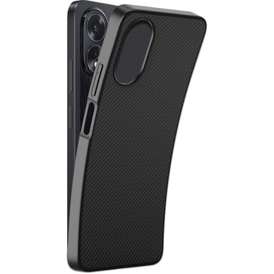 Θήκη Oppo A38 - AlwaySmart Aramid Fiber Textured Leather Protective Case - Black image 4