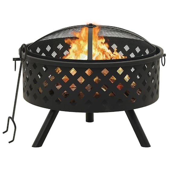 VIDAXL Τζάκι Εξωτερικού Χώρου XXL Ø68x52cm από Ατσάλι με Σκαλιστήρι και Κάλυμμα image 1