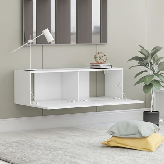 Έπιπλο Τηλεόρασης VidaXL από Μοριοσανίδα 100x30x30cm - Λευκό image 7