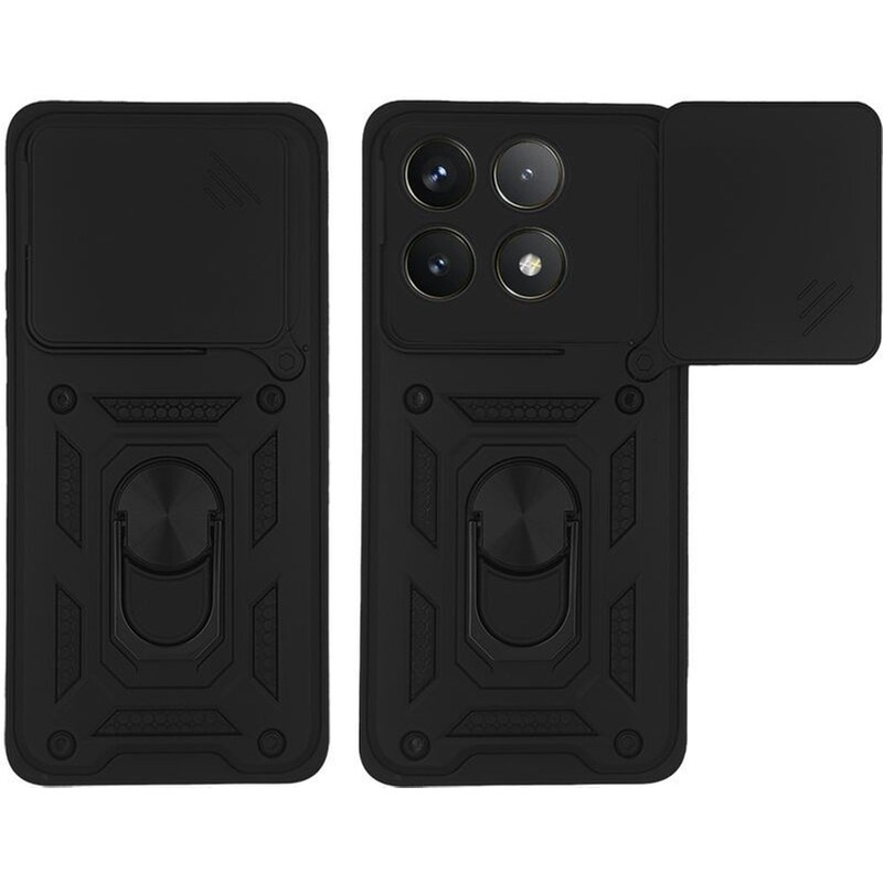 SONIQUE Θήκη Ring Armor Campro Sonique Για Xiaomi Poco F6 Pro 5g Μαύρο