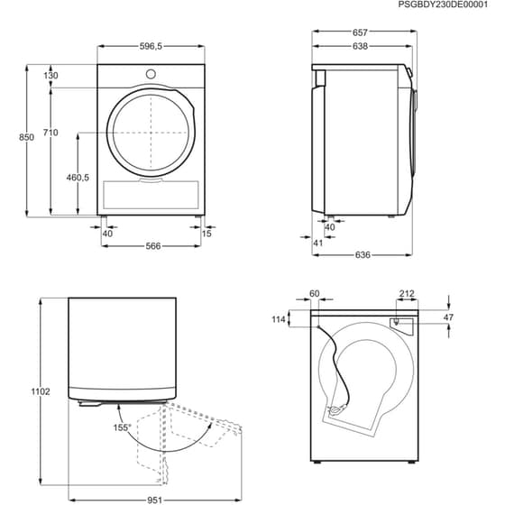 AEG TR7394DE 9kg με Αντλία Θερμότητας Μαύρο Στεγνωτήριο Ρούχων image 1