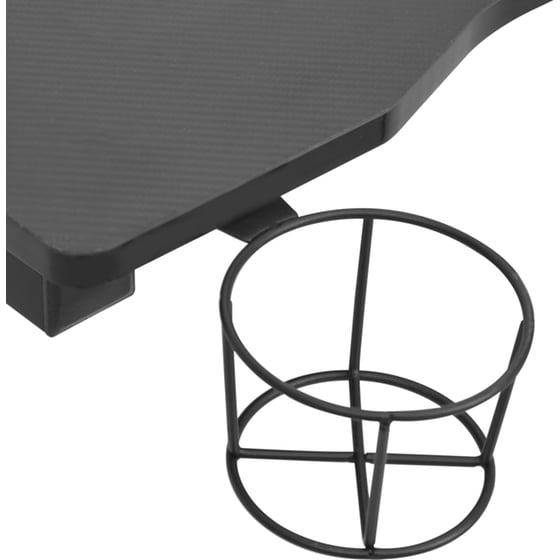 Γραφείο Gaming VidaXL με LED από Επεξεργασμένο Ξύλο 60x75cm - Μαύρο image 6