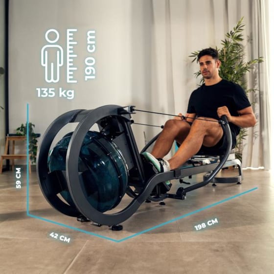 Κωπηλατική Νερού Cecotec Drumfit Rower 20000 Neptune CEC-07225 19x42x59cm - Μαύρη image 1