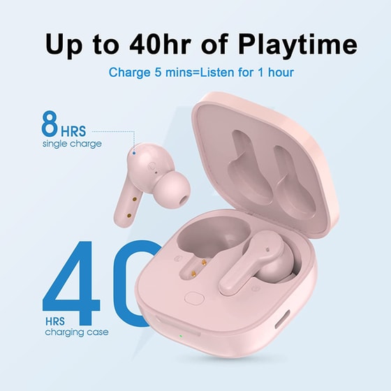 Ακουστικά Bluetooth QCY T13 NC - Ροζ image 4