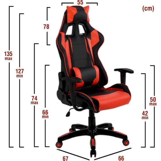 Καρέκλα Gaming ArteLibre Κυλλήνη από Τεχνητό Δέρμα - Κόκκινη/Μαύρη image 8