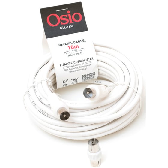 Καλώδιο Osio Coax Male σε Coax Female - 10m image 0