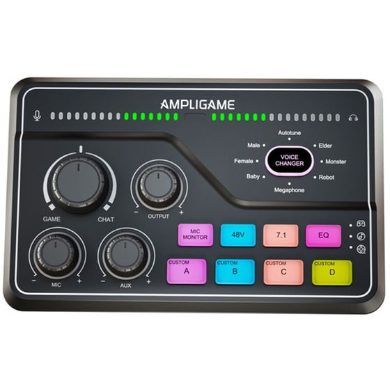 Fifine SC8 RGB Stream Audio Controller Gaming mixer για PC - Μαύρο image 0