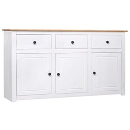 Vidaxl Μπουφές Λευκός 135x40x80 Εκ. Από Μασίφ Ξύλο Πεύκου Σειρά Panama