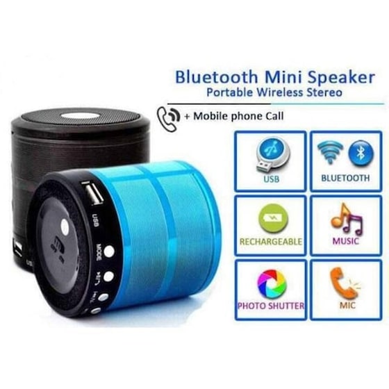 Ασύρματο Μίνι Ηχείο Bluetooth Με Εξαιρετική Ποιότητα Ήχου Και Ισχυρά Μπάσα Ws-887 Μαυρο image 1