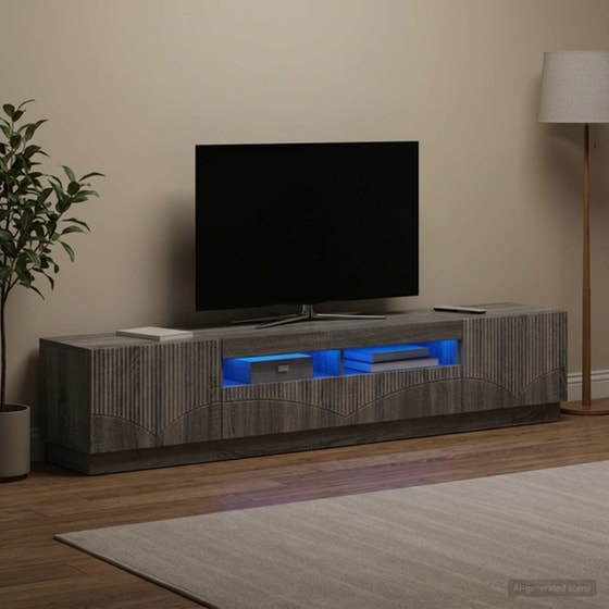 Έπιπλο Τηλεόρασης VidaXL HOORN με LED 3 τμχ 198 x 35 x 40 cm - Γκρι Sonoma image 1