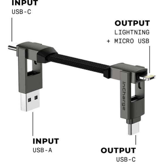 Καλώδιο Φόρτισης Rolling Square inCharge 6 Keyring 6-in-1 - Mercury Grey image 1