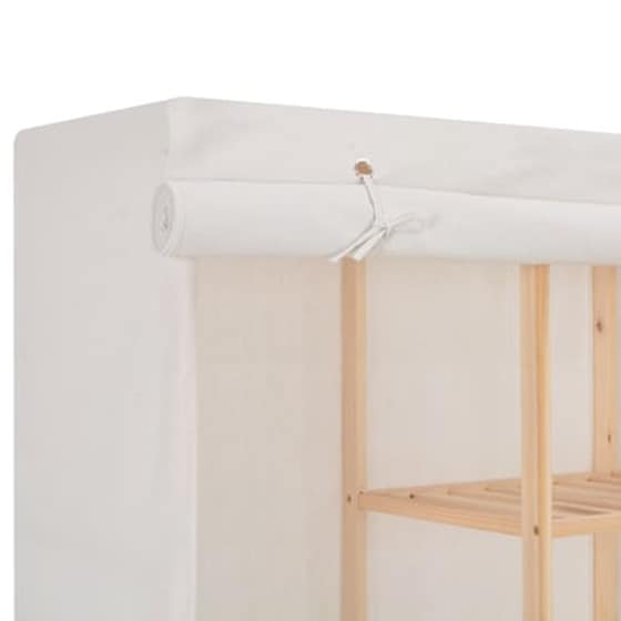 Vidaxl Ντουλάπα Λευκή 173 X 40 X 170 Εκ. Υφασμάτινη image 5