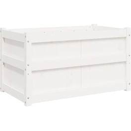 Ζαρντινιέρα VidaXL από Μασίφ Ξύλο Πεύκου 90x50cm - Λευκό