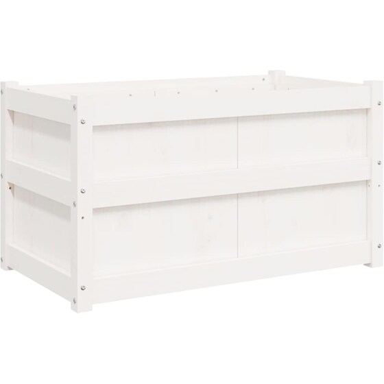 Ζαρντινιέρα VidaXL από Μασίφ Ξύλο Πεύκου 90x50cm - Λευκό image 0