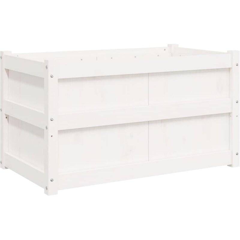 VIDAXL Ζαρντινιέρα VidaXL από Μασίφ Ξύλο Πεύκου 90x50cm - Λευκό