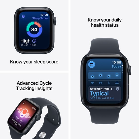 Apple Watch SE 3 GPS + Cellular 44mm Starlight Aluminium Case with Sand Sport Band - M/L image 2