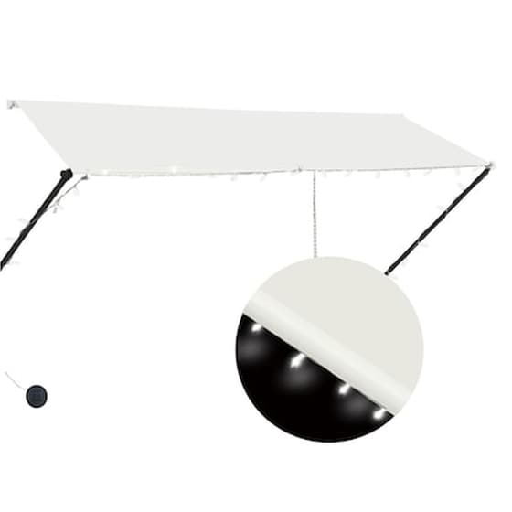 Τέντα Vidaxl Συρόμενη με LED 300x150cm - Κρεμ image 2